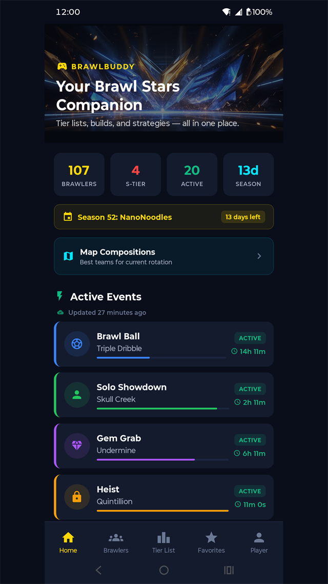 BrawlBuddy home screen